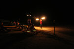 playing fire on the beach