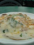 
The pasta has overcooked,too sodden. Creamy Sauce OK