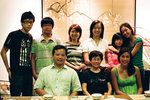 back: Allan (me), Brian (Alice's son), Alice, Cursty, Clarissa (Alice's daughter), Jessica (Cursty's daughter).  front: David (Alice's husband), Mom, Natalie (Cursty's daughter)
